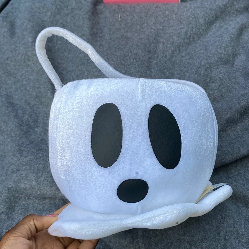 H For Happy Ghost Halloween Fabric Basket